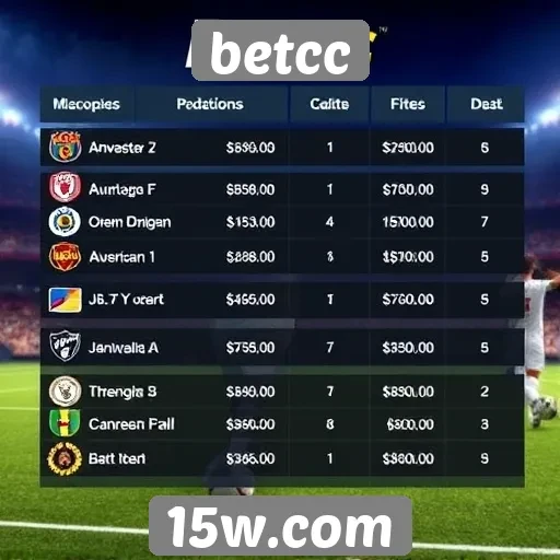 Eventos esportivos disponíveis no betcc
